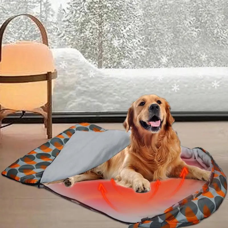 Dog Sleeping Bag Outdoor Camping Thickened Warm Heated Pet Sleeping Bag Cat and Dog Warm Sleeping Bag Pet Heating Pad for Travel