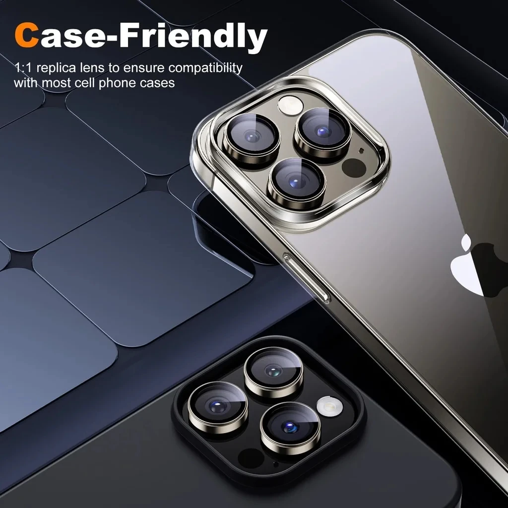 IPhone 15 pro max,14,13,12 Pro,Max,9時間,9時間,3ユニット用の強化ガラスカメラレンズプロテクター