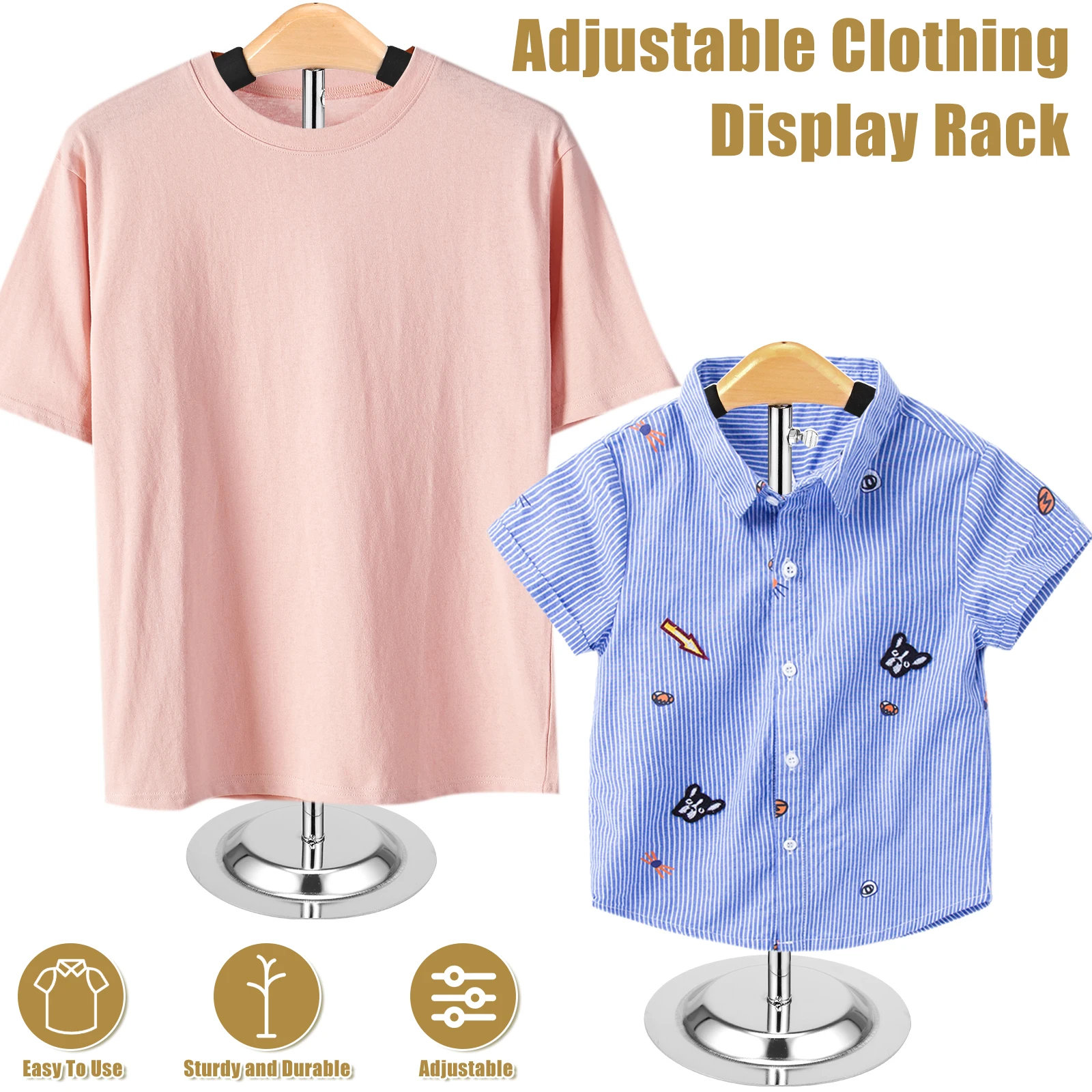 

Adjustable T Shirt Display Stand Flexible Shoulder Stand Shirt Rack Portable Garment Coat Holder Multipurpose Hanging Clothing