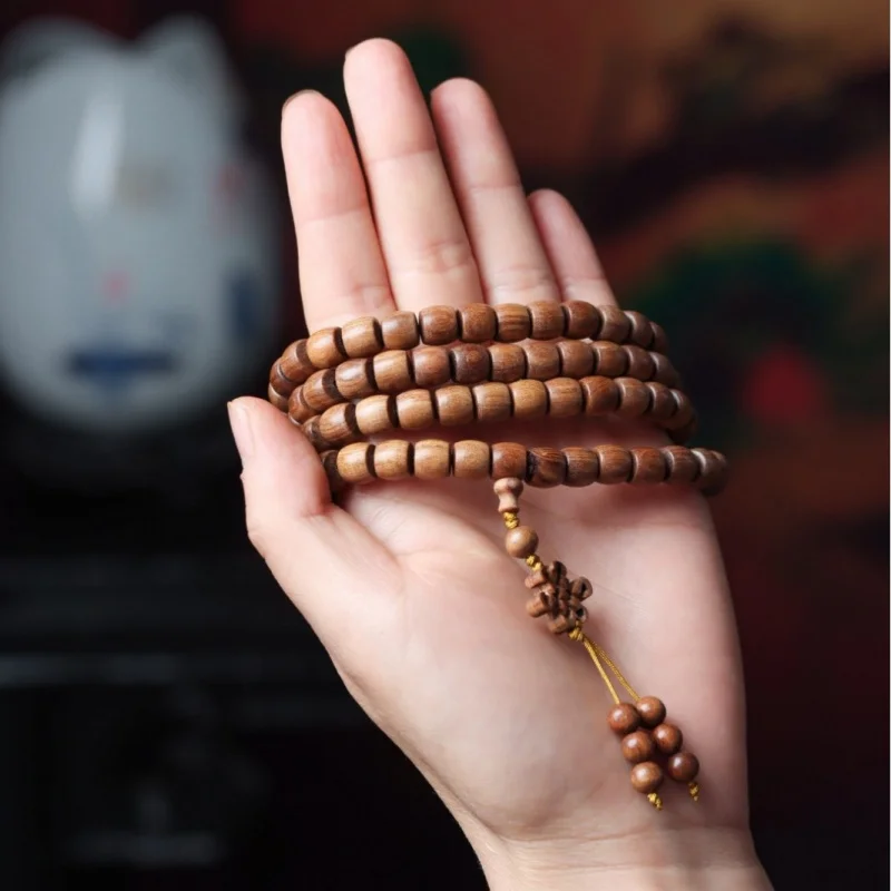 Australian Sandalwood Multi-loop Bracelet Necklace 108 7x8 Straight Cut Prayer Beads Wholesale