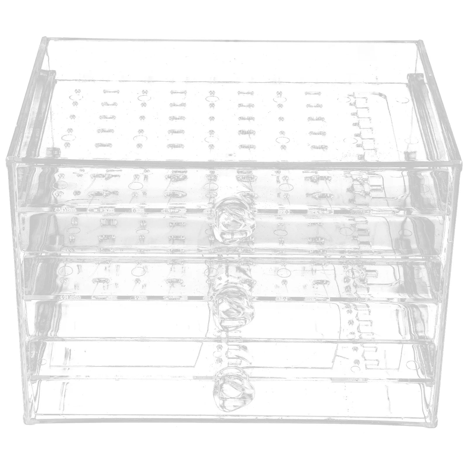 Earrings Storage Box Transparent Plastic Organizer Large Capacity Desktop Display Anti-Dust Container 3 Layers 30 Compartments