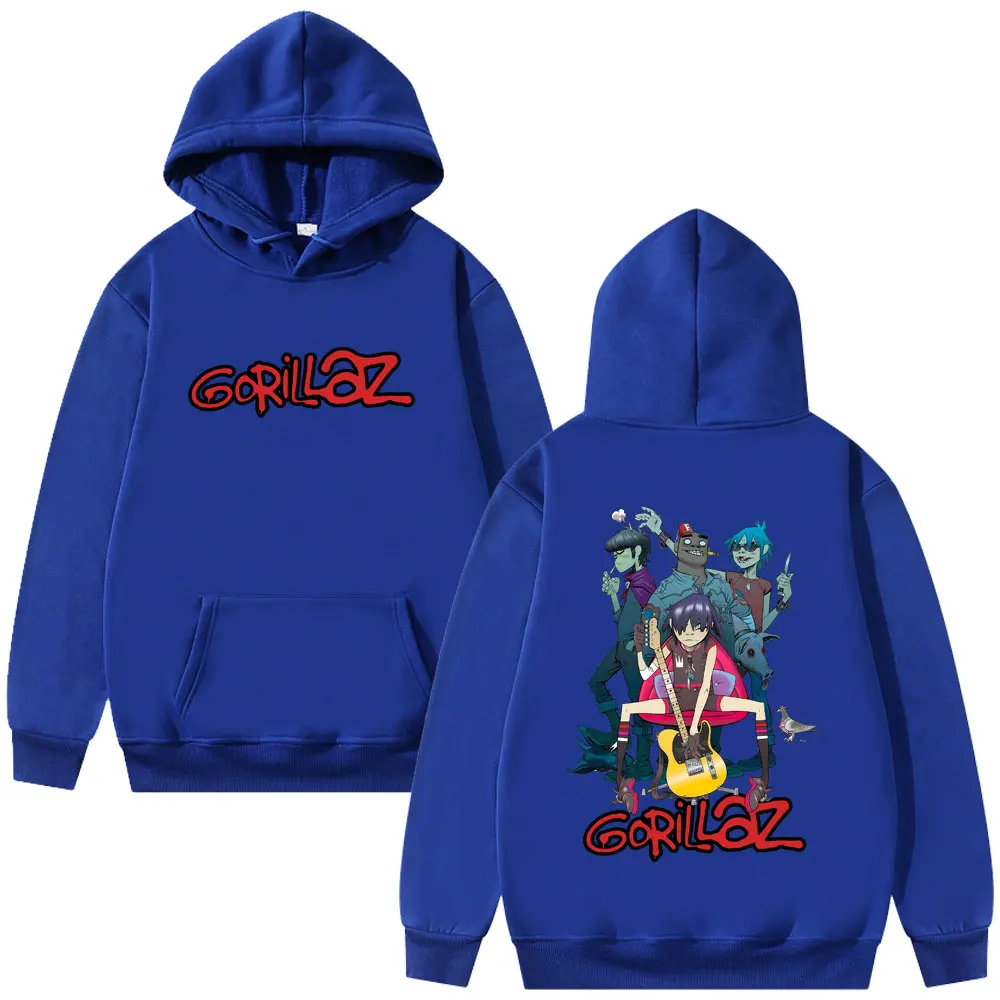 Rock Band Gorillaz Graphic Hoodie Men Women Hip Hop Gothic Pop Music Pullover Hoodies Male High Quality Fleece Cotton Sweatshirt