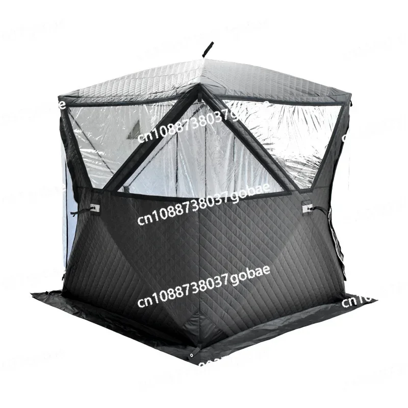 Outdoor Multi Person Four Seasons Sauna Thickened Warm Winter Fishing Tent Large Window Chimney Mouth Model Quick Open