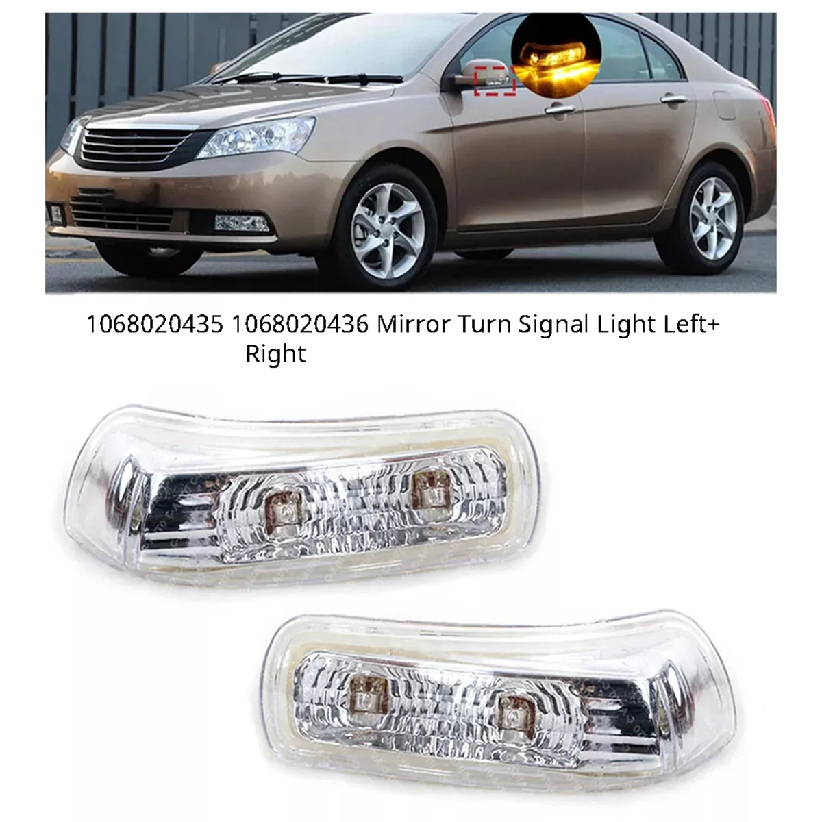 Aftermarket Auto Parts Good Quality 1068020435 1068020436 Mirror Turn Signal Light Left Right for Geely Ec7 Ec7-Rv