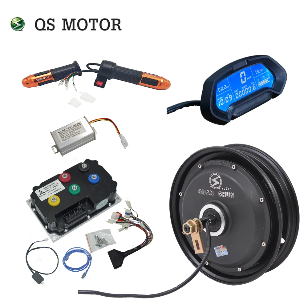 

SiAECOSYS QS MOTOR 10x2.15inch 205 3000W 60V 80kph Hub Motor with SIAYQ72120 controller and kits for Electric Scooter