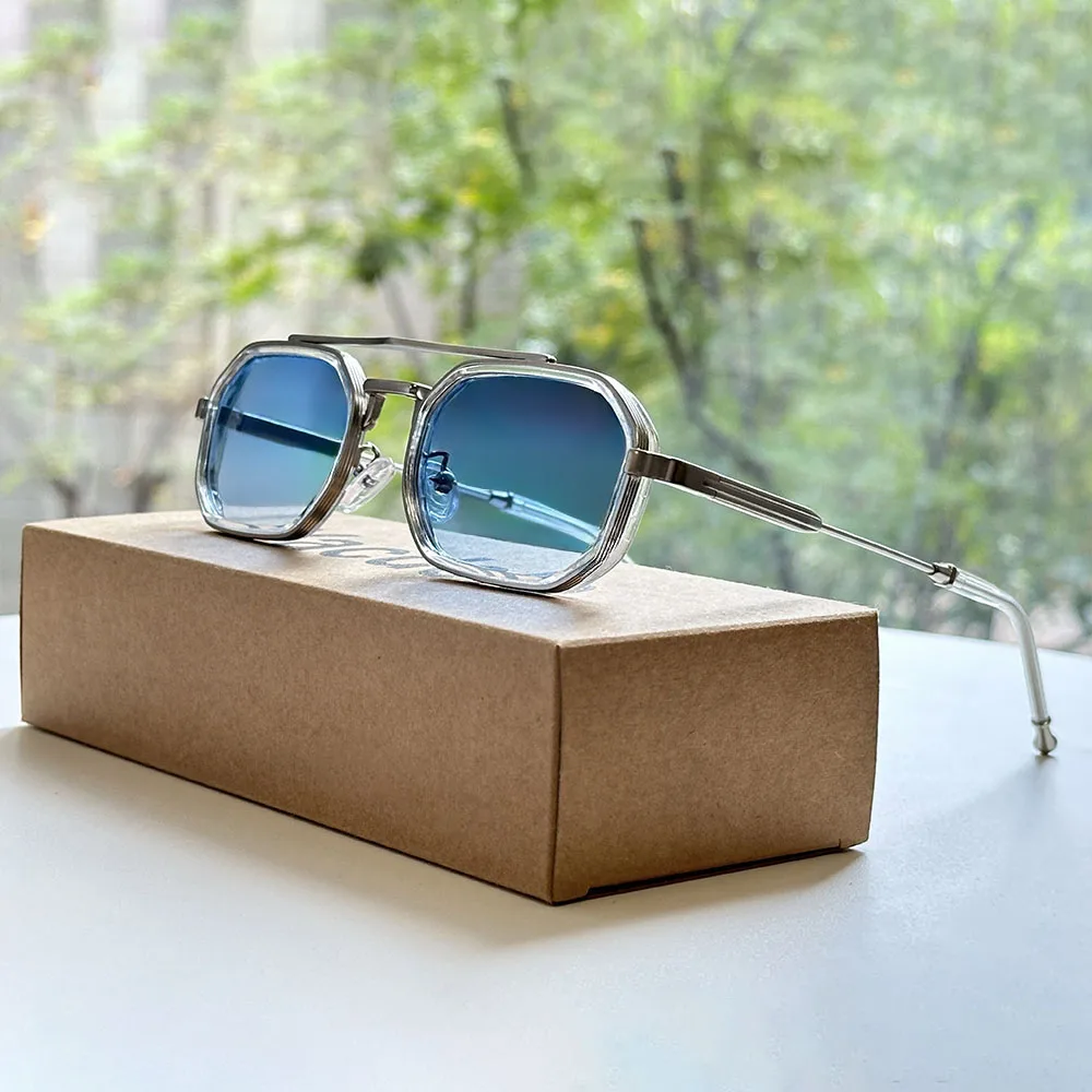 2026 مربع مكبرة الرجال خمر نظارات الموضة Steampunk النظارات الشمسية النساء العصرية Gafas دي سول Hombre لوكس Lunette Soleil فام