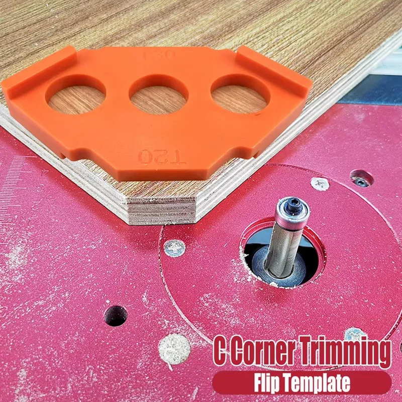 AT02-4Pcs Arc Template Trimming Machine Engraving Machine Round Corner Template T Gauge Electric Wood Milling Tools