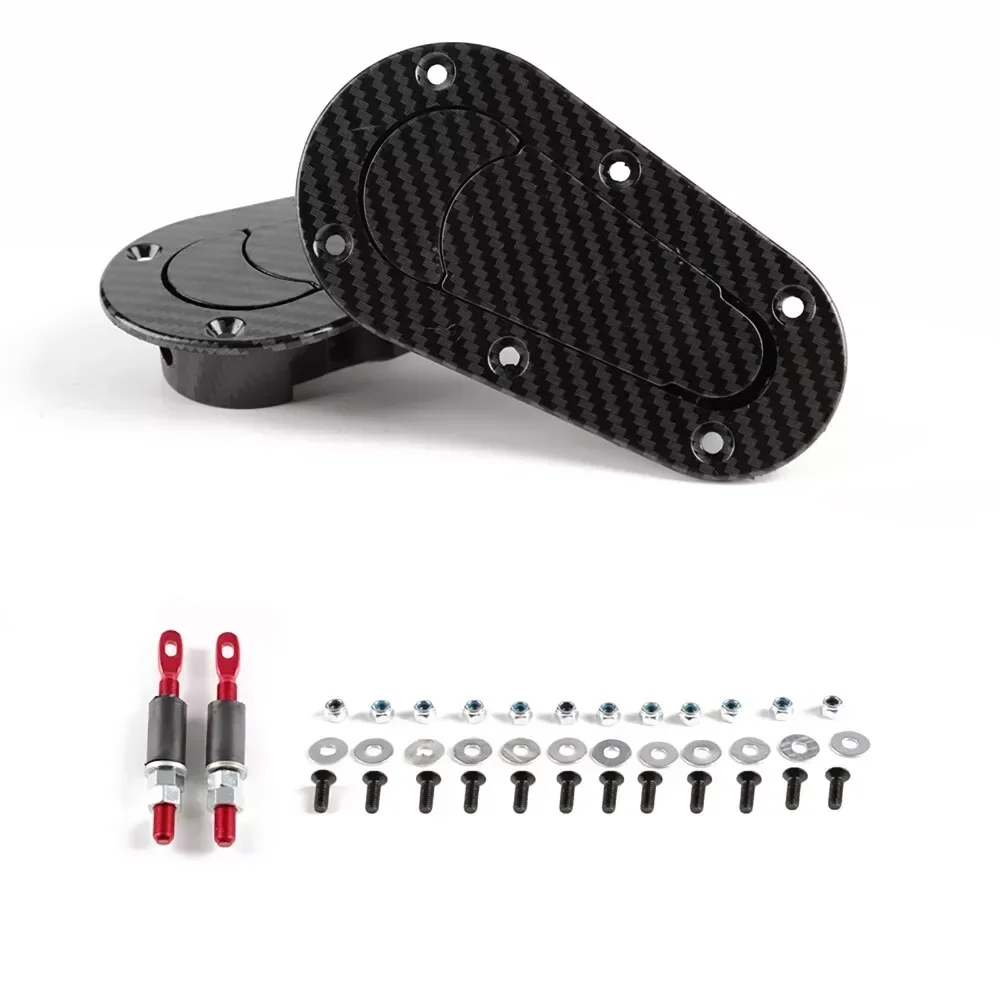 Universal Racing Hood Lock Engine Bonnet Pin Latch Kits Refitting With Keys Mount Car Accessories Black/Carbon