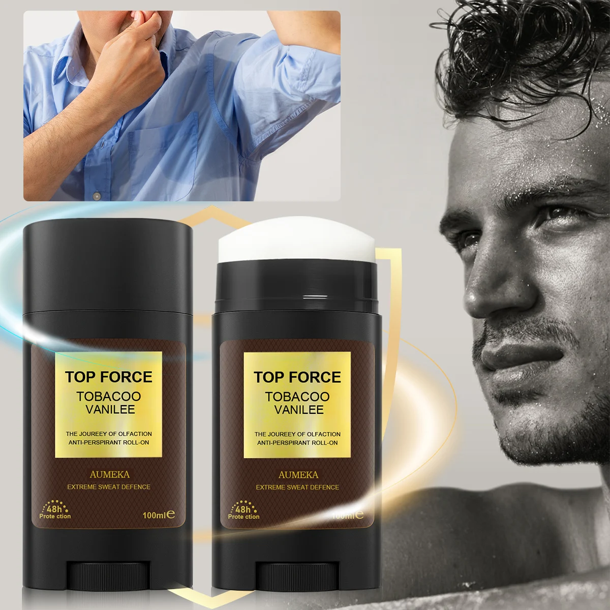 โรลออนระงับกลิ่นกายและเหงื่อสำหรับผู้ชาย กลิ่นหอมสดชื่น ติดทนนาน พร้อมแบบแท่ง