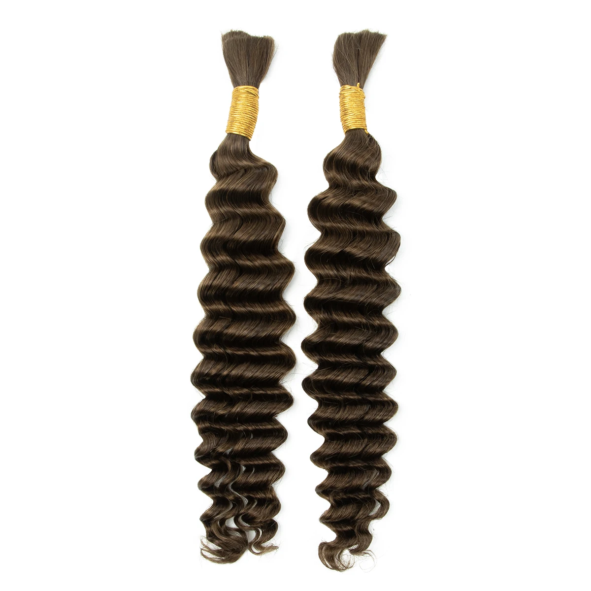 #Chocolate Brow Deep Wave Hair Bulk Extensions Remy Hair Bundles Human Hair DIY Box Braids Loose Deep Hair Bulk Bundle16-24 inch