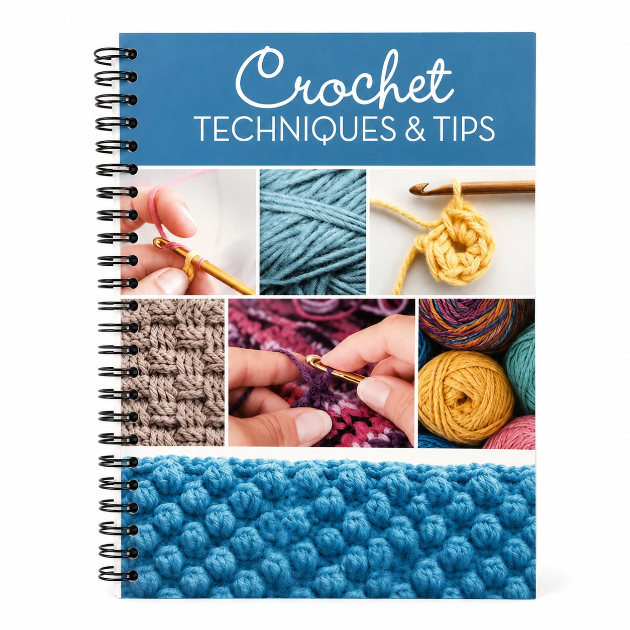 Crochet Stitch Guide Book for Beginners And Crafters Illustrated Spiral Bound Easy to Follow Patterns And Instructions