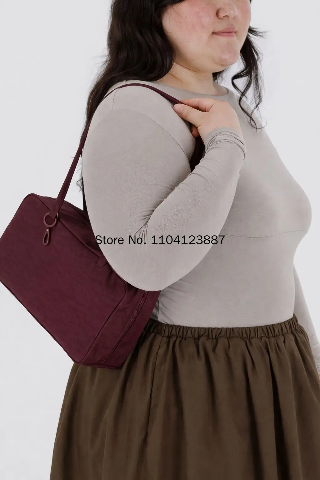Nylon Quadratische Schultertasche Große Kapazität Canvas-Handtasche Leichte Reißverschluss-Tragetasche Tägliche Pendler-Reisetasche Aufbewahrungstasche Fitness-Geschenk – Detail 6