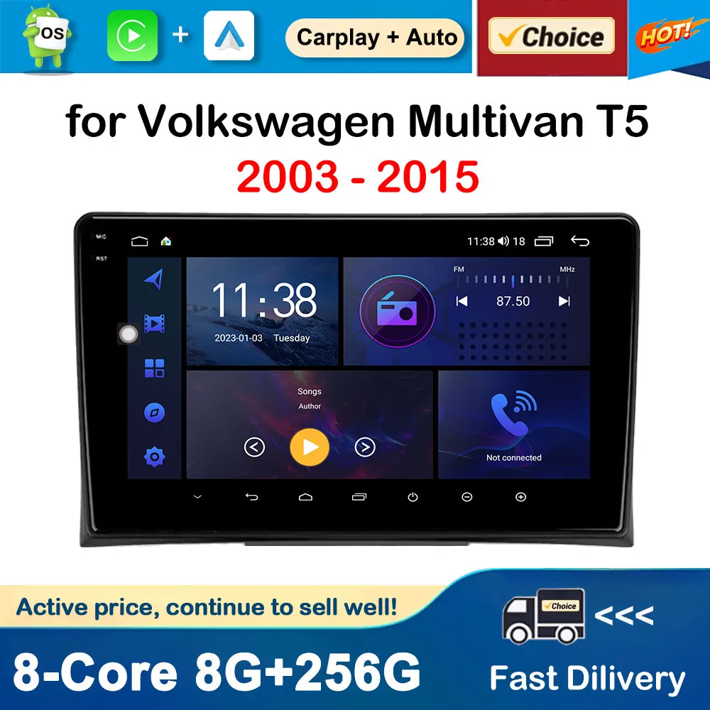 

Android OS GPS Navi Car Multimedia Radio Player for Volkswagen Multivan T5 2003 - 2015 Bluetooth 4G Wireless Carplay DSP Stereo