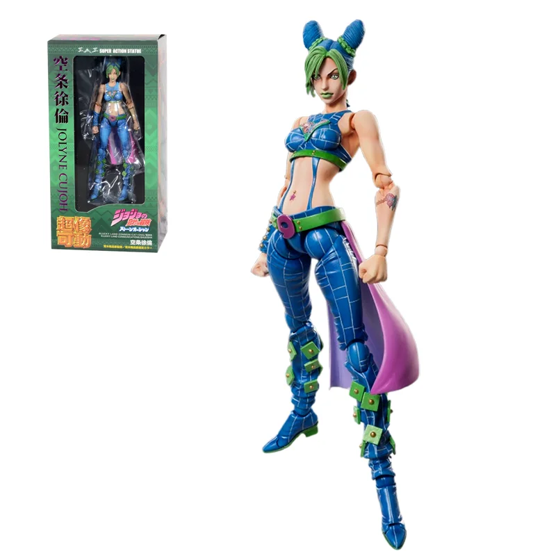 

Original JoJo's Bizarre Adventure Jolyne Cujoh Action Anime Figure Super Action Statue Toys Collection Gift 16cm For Children