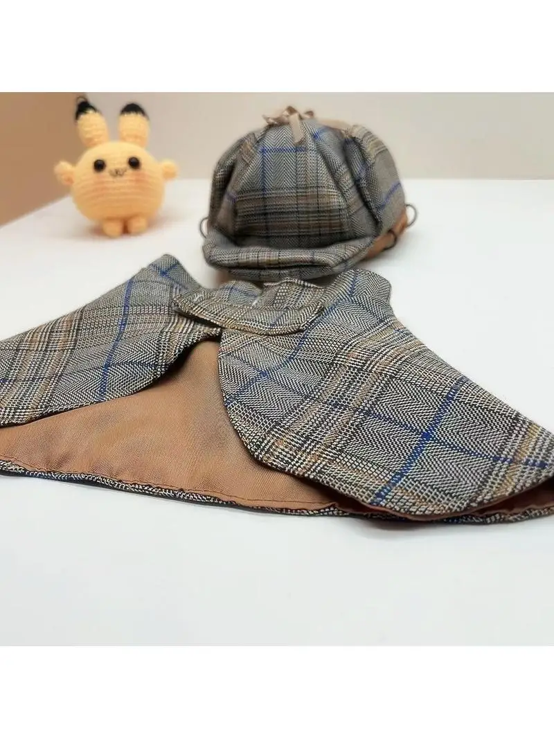 Disfraz de Detective para Mascotas, Conjunto de Disfraz de loween para Perros y Gatos, Divertido Conjunto de Sombrero y Ab...