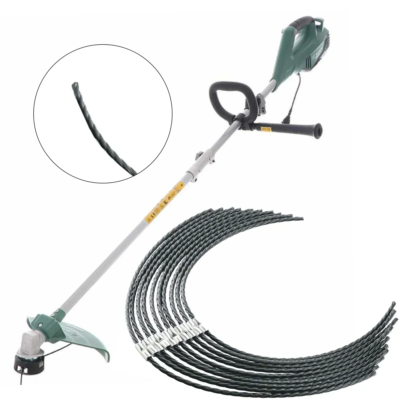 Imagem -04 - Linha de Carretel de Cortador de Escova Linha de Carretel para Cortador de Grama Bosch Afs 2337 Fio de Corte de Nylon Curvo Peças de Reposição para Aparador de Grama de Jardim com 10 Peças