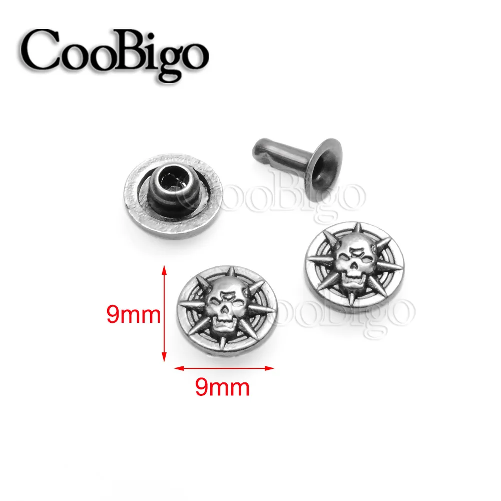 10mm Decorative Metal Button Rivet Fasteners for Leather Bags Clothes Jean Pants Needlework Sewing Accessories Concho Skull