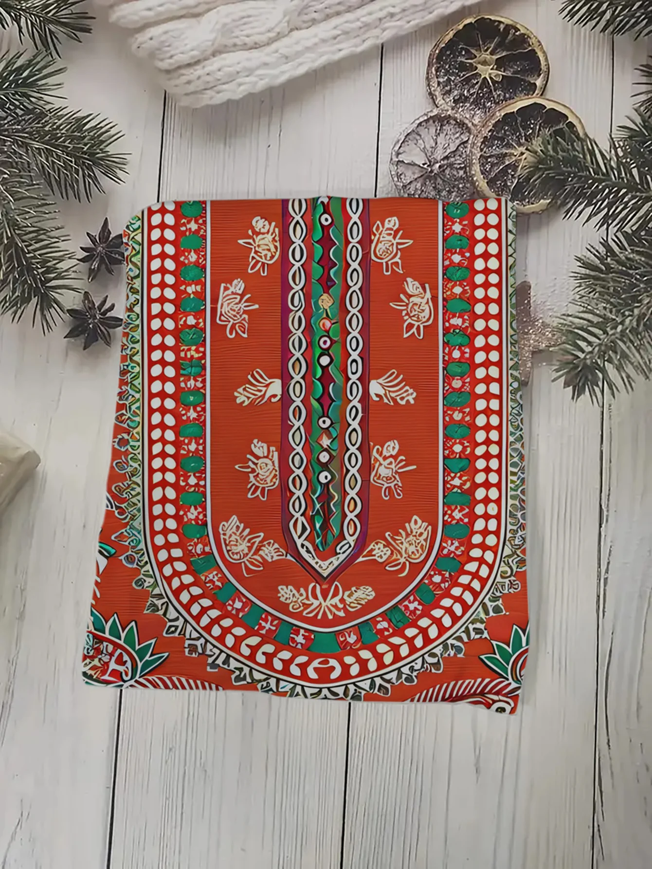 Women Round Neck Long Sleeve T‑shirt Bohemian Ethnic Pattern Print Holiday Tee Top Casual Daily Autumn Wear Women's Clothes - view 3