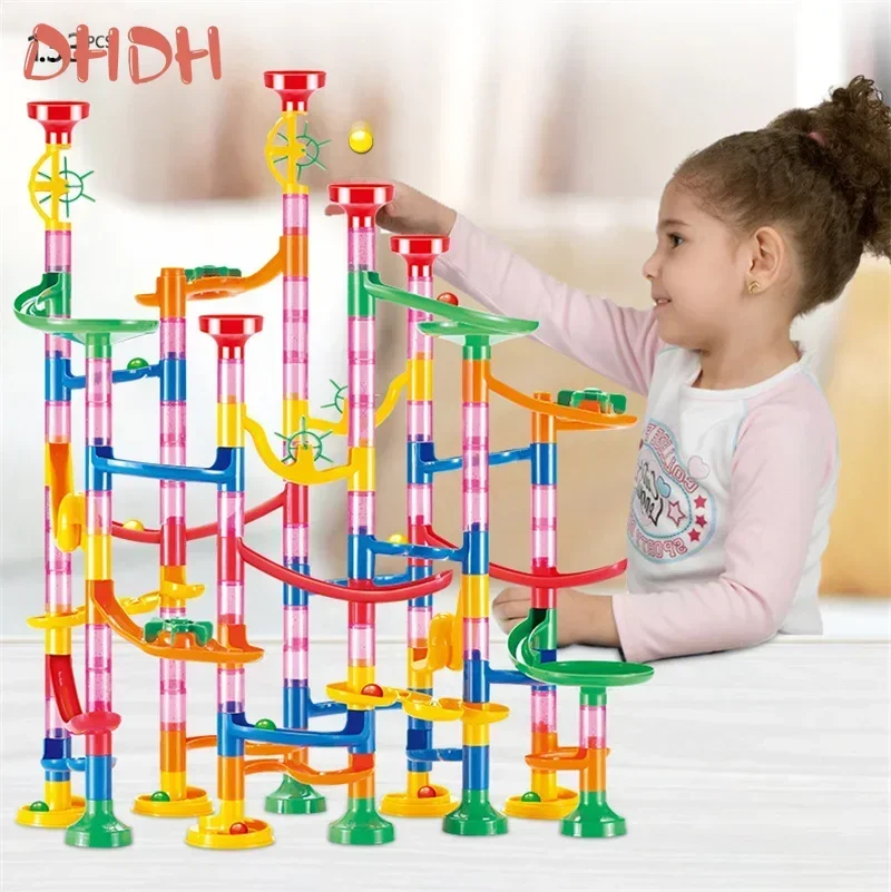 29-142PCS Marmo Corsa Building Blocks Marmi Diapositive Giocattoli Per I Bambini Creatività FAI DA TE Costruttore Giocattoli Educativi Regalo Dei Bambini