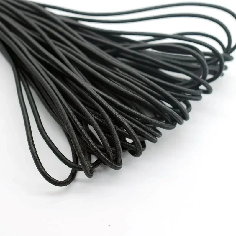 Elastic Sewing Elastics Rope Black Strong Elastic Band Rubber Bands 3/4/5/6/8MM 10m Crafts Bungee Shock Cord DIY Apparel Arts