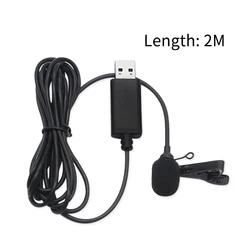 Tragbare USB Mini Mikrofon 2m Revers Lavalier Mic Clip-auf Externe Knopfloch Mikrofone für Laptop PC Computer Aufnahme chat