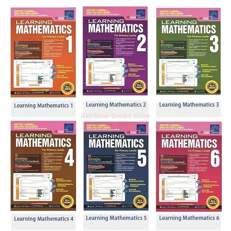 Aprender Matemática Livro para Estudantes, Singapore Primary School Textbook, Learn Math Books, Textbook for Children, Grade 1-6