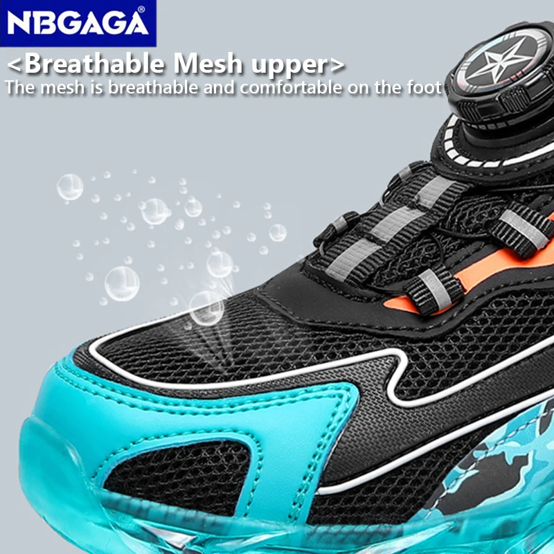 Kids Trendy Sports Shoe Children Non-slip Lightweight Sneaker Outdoor Basketball Breathable Boys Casual Walking Shoe