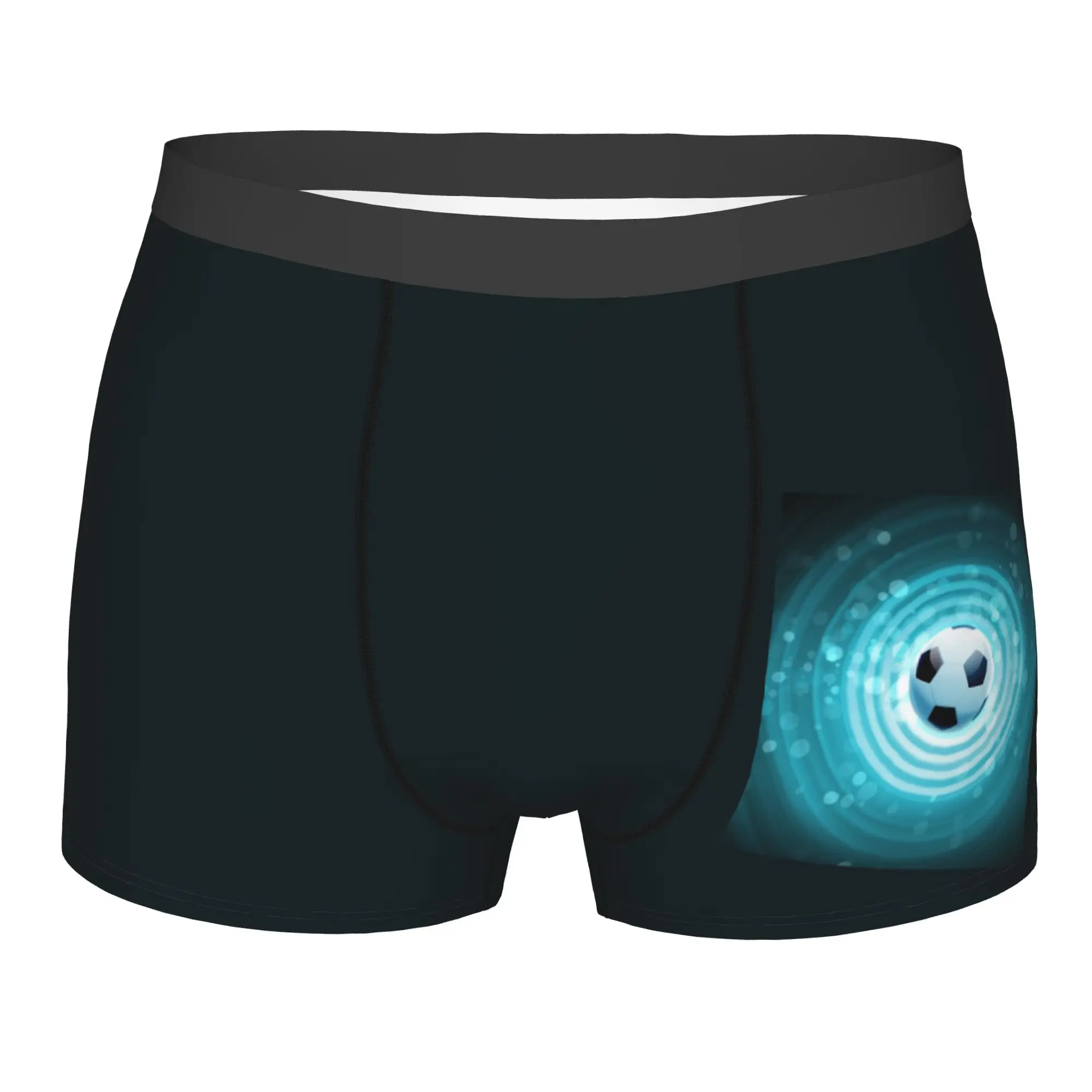 Customized Cool Football Fantasy Pattern Boxers Shorts Panties Men's Underpants Stretch Soccer Ball Briefs Underwear
