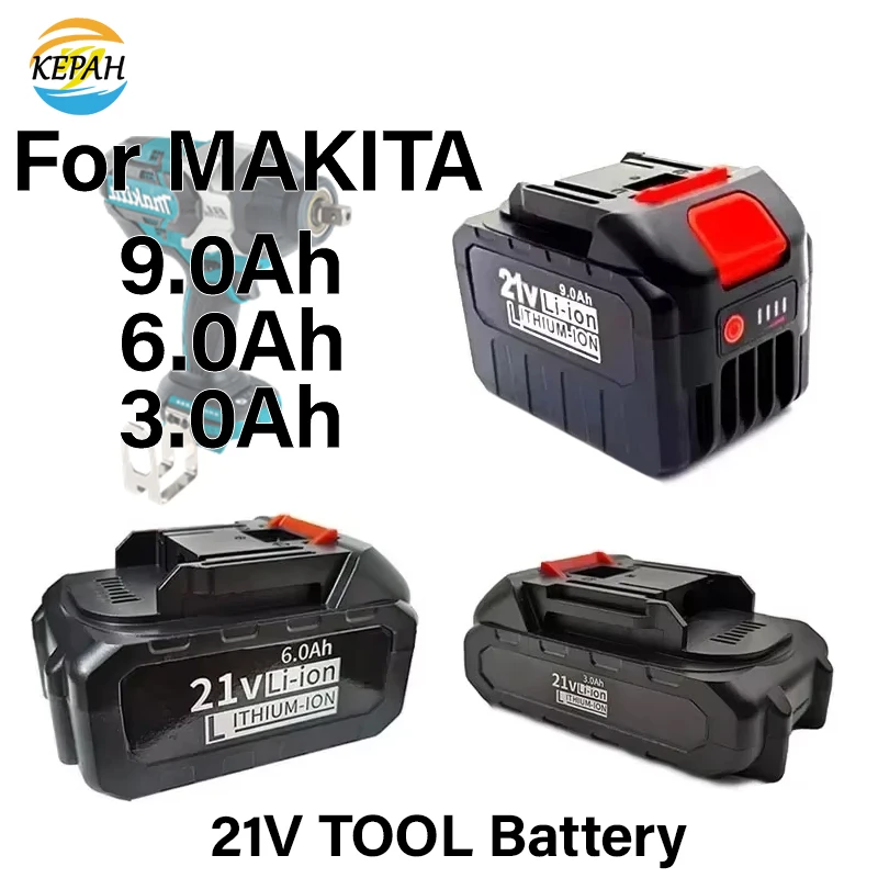 

21V 6Ah 9Ah 5S2P 5S3P High-Power Rechargeable Lithium-Ion Battery for Makita 18V 20V Cordless Dirll/Brushless Wrench/Screwdriver