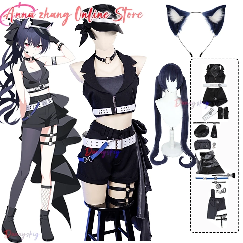 เกม Blue Archive Serika คอสเพลย์เครื่องแต่งกายเซ็กซี่ผู้หญิง Halter Tops เสื้อกั๊กสูงเอว Serika Idol ชุด