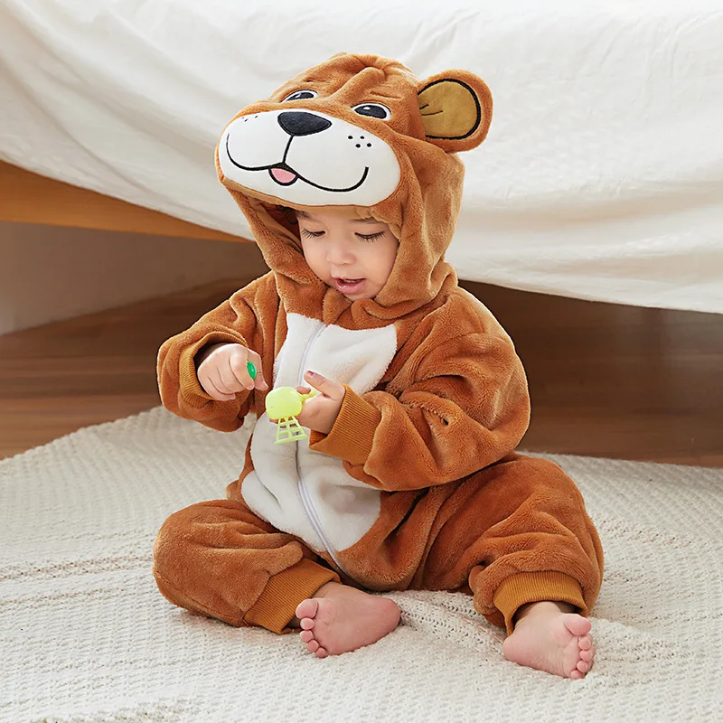 Kids Onesie Pajamas Animal Unicorn Penguin Lion Baby Romper Winter Kigurumi Bear Hedgehog Costume for Girl Boy Overalls Jumpsuit