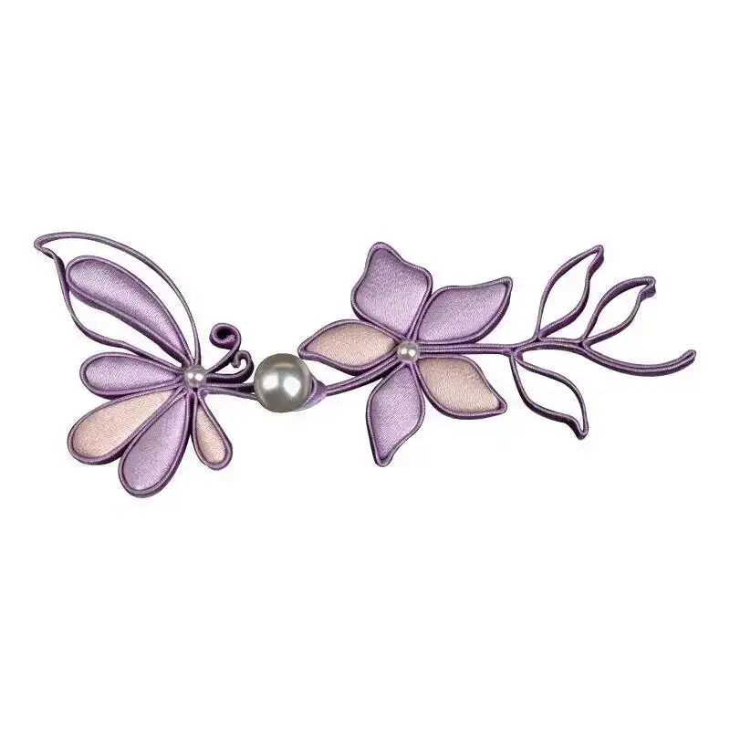 

Pearl Lily Flower Buttons Hanfu Qipao Embroidery Accories Chinese Sle Embelliments Chinese Style Hanfu Button Woven Accessories