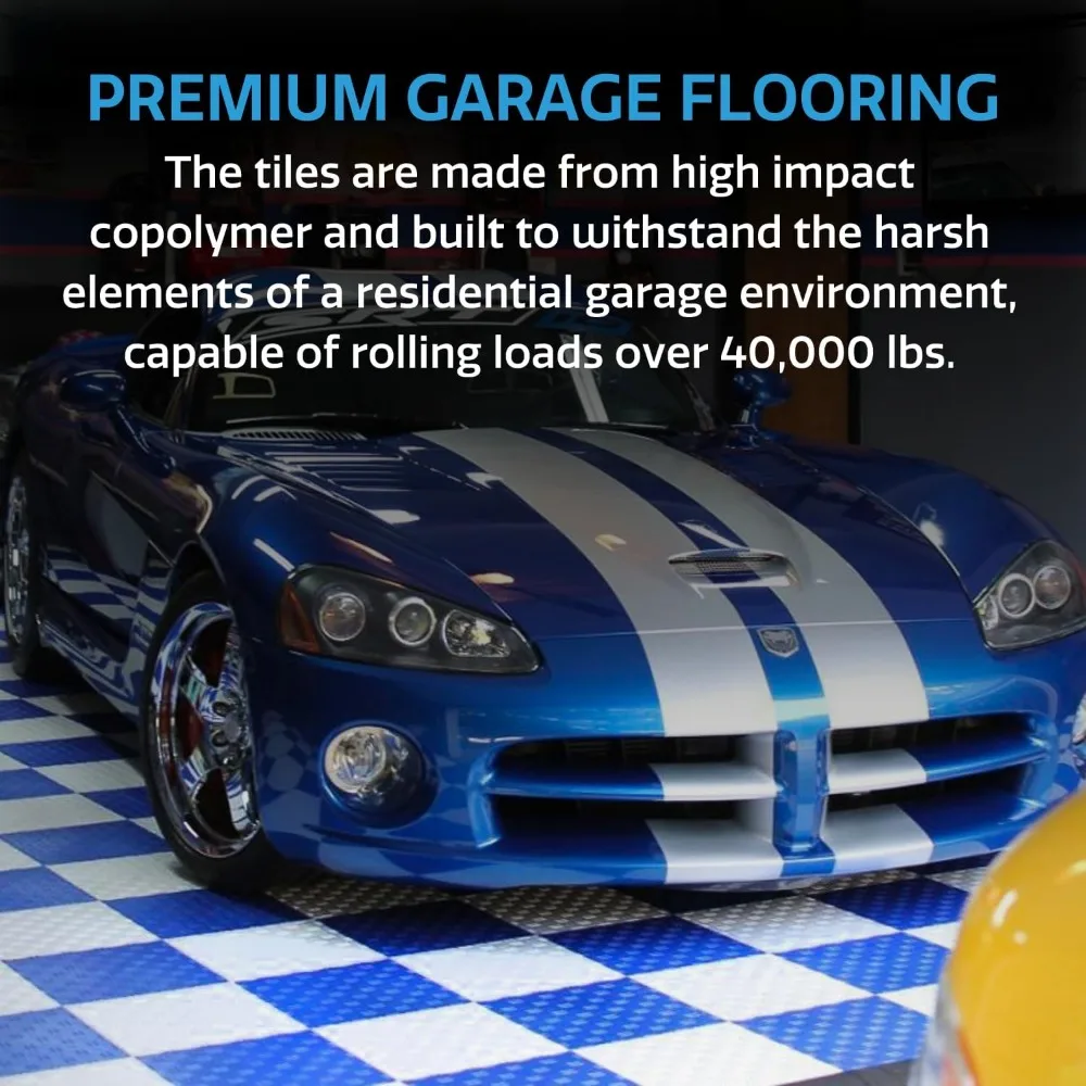 Interlocking Heavy-Duty Non-Slip Copolymer Garage Floor Tiles - Durable, Modular, Easy Installation, Suitable for Workshops and