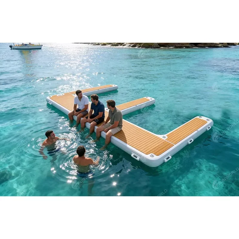 

Premium PVC Inflatable Floating Dock Platform Air Track Lounge Raft for Sunbathing Water Yoga and Relaxation