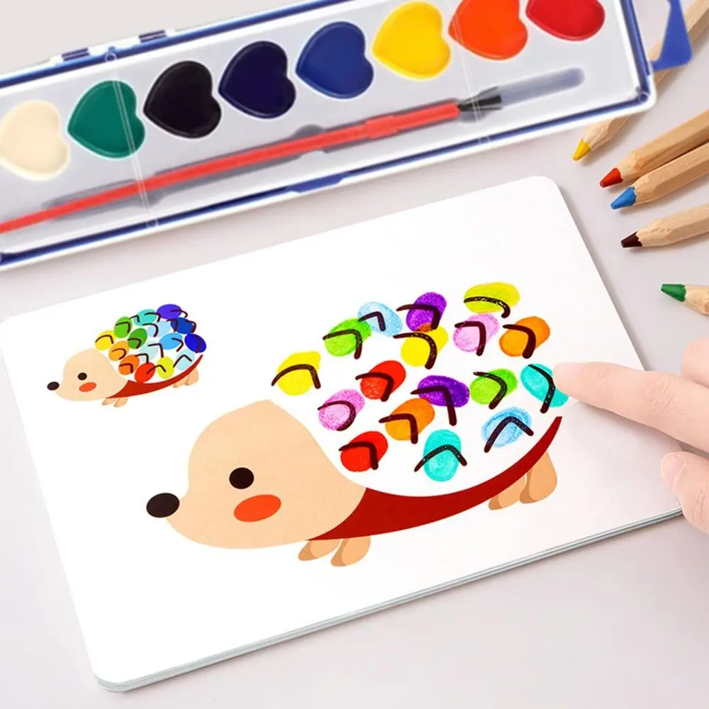 8 Colors Watercolor Paint Set Heart Shaped With Water Brush Pen Watercolor Paint Palette Solid Portable Water Color Paints