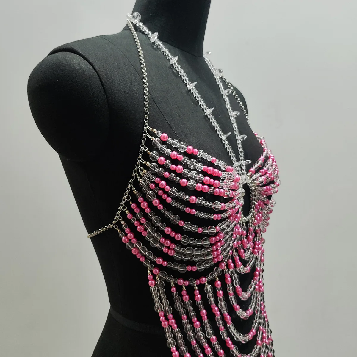 Heavy Duty Colorful Beaded Chest Chain Sexy Casual Wear Women'S Accessories Body Chain Skl000652chains