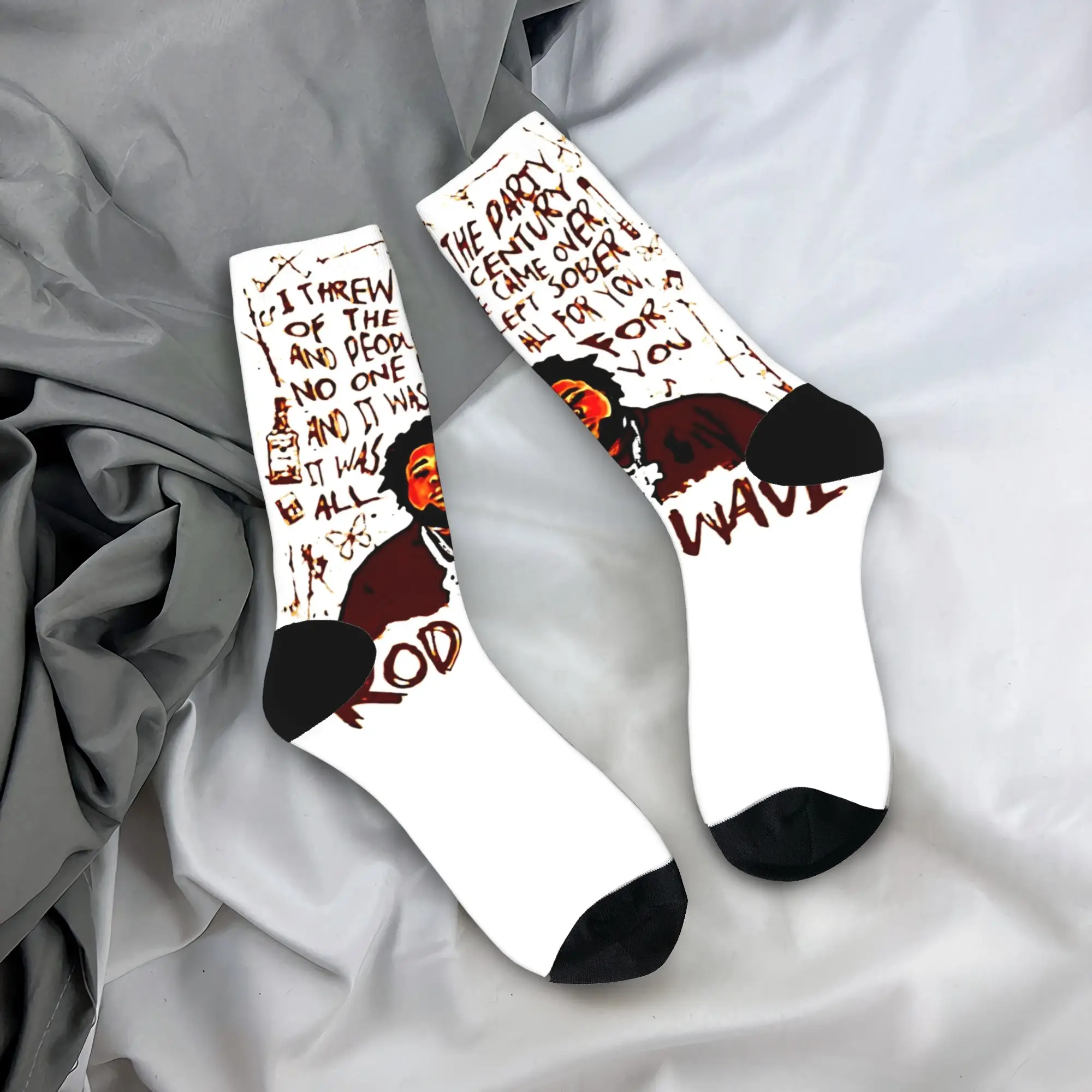 

Мужские носки, рэпер, стержень, волна, картина маслом, художественные чулки, антибактериальные теплые мягкие носки, осенние модные дизайнерские носки для скейтборда