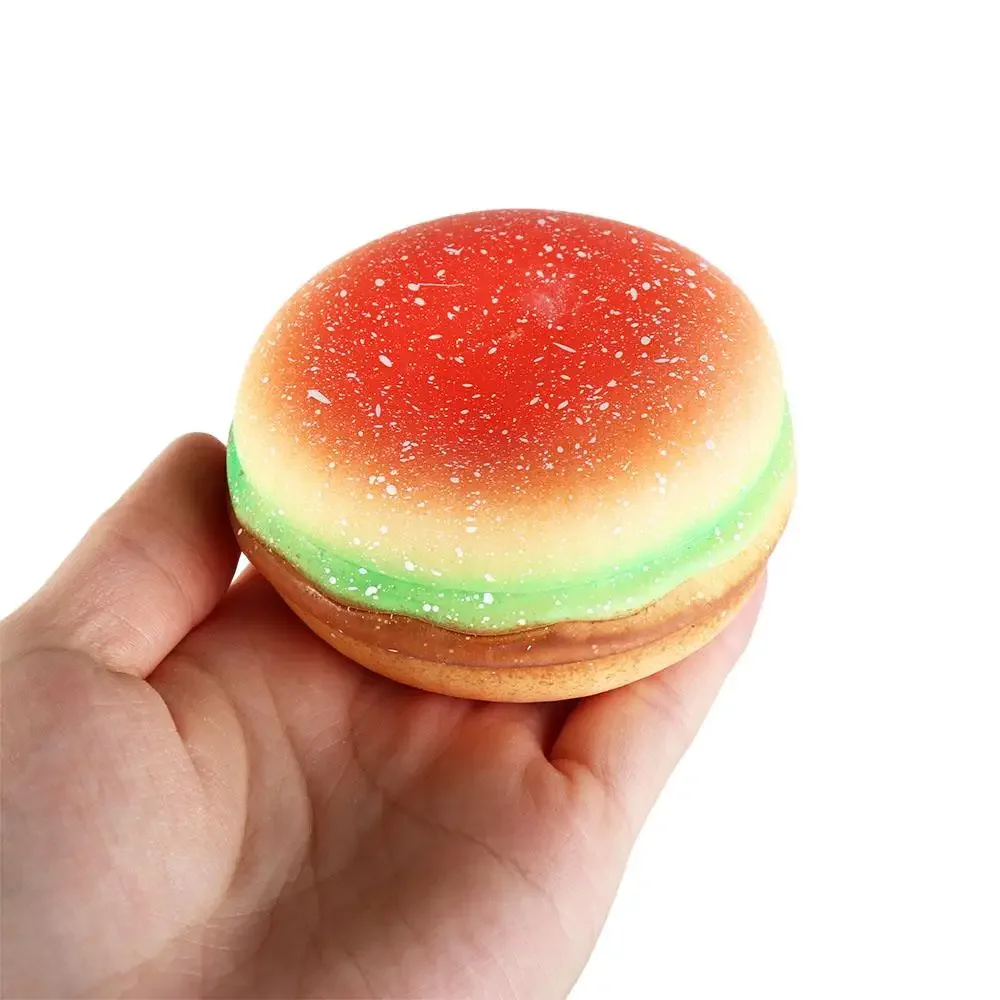 Squishy Hamburger Toy,3.15" Large Realistic Food Stress Relief Fidget Toy for Adults,Cute Sensory Squeeze Bun for Office Desk and Party Favors | Ultra-Soft Cute Sensory Squeeze Bun Stress Balls for Office Desk and Party Favors view 8