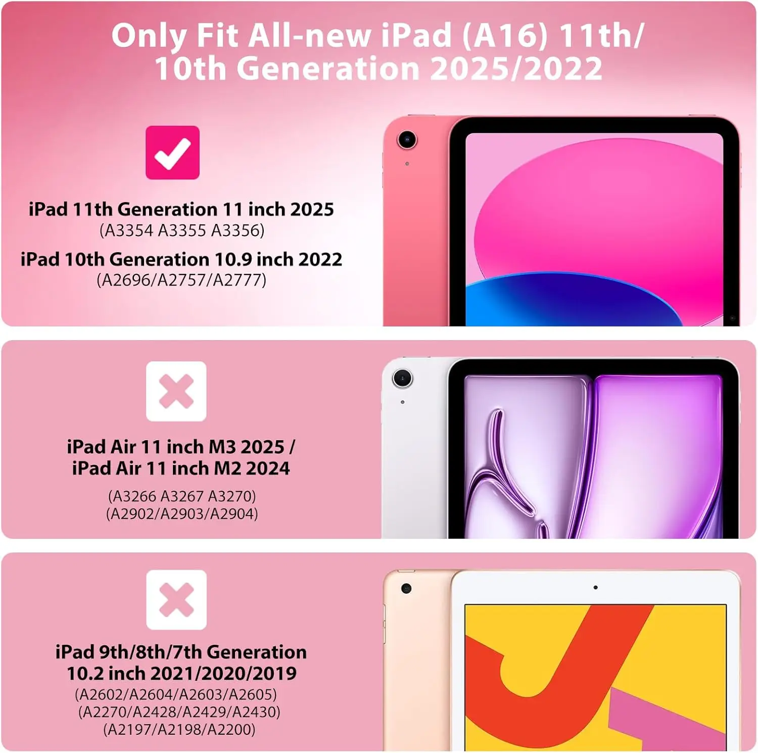 Custodia per iPad (A16) 11a generazione 11 pollici 2025, custodia per iPad 10a generazione da 10,9 pollici 2022 con portapenne, cover protettiva