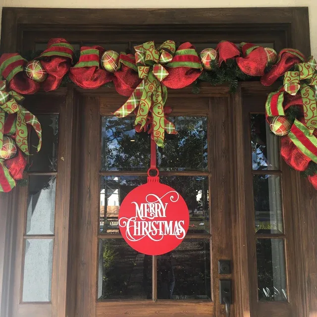 New Christmas Black Red and White Lantern Door Hanging Wooden Crafts