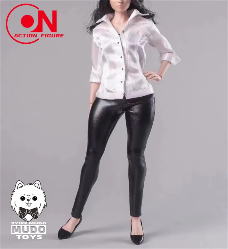 1/6 escala CTC-003 camisa feminina calças de couro conjunto roupas modelo caber 12 polegadas worldbox at202 soldado figura ação corpo bonecas