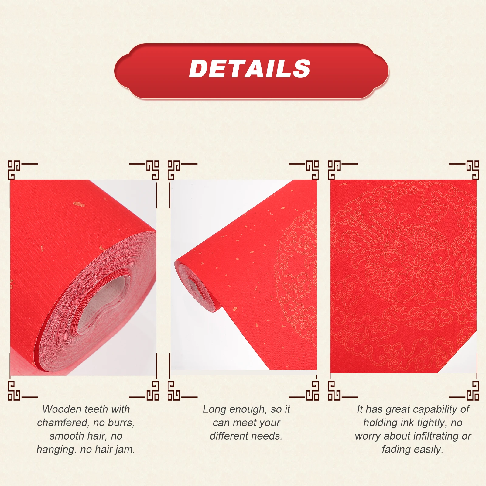 

Writing Rice Paper Couplet Red Chinese Xuan Papers Roll Blank Scroll Spring Festival