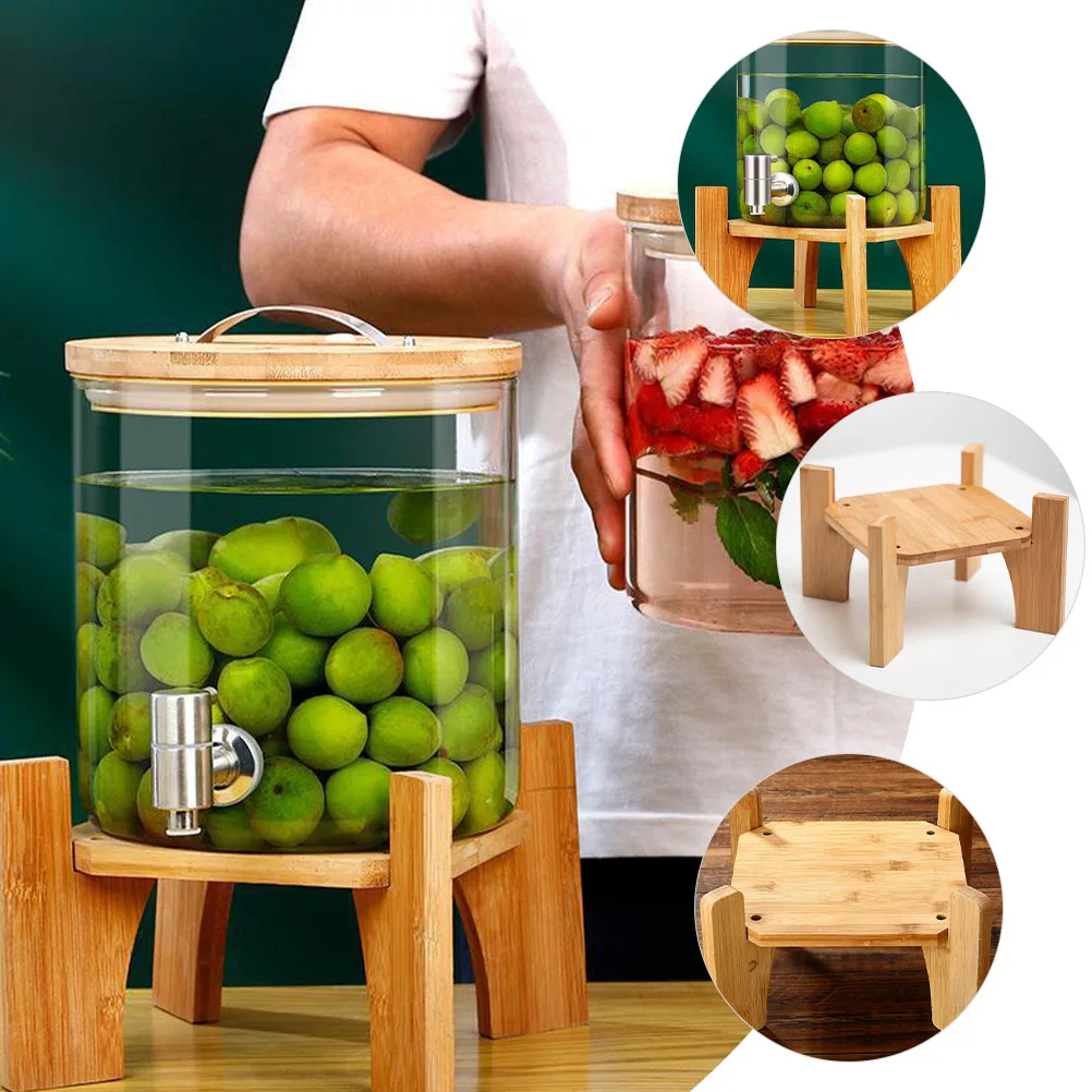 Wooden Dispenser Stand Stable Base For Beverage Water Dispenser Vase Planter Fish Tank Wood Display Holder Floor Plant Stand
