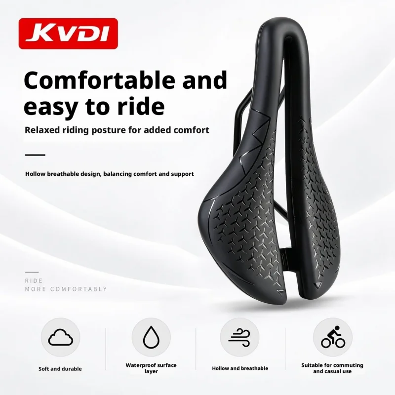Hollow Bicycle Saddle PU Waterproof Aerodynamic Bike Cushion Shock Absorption Cycling Seat MTB Road Bike Seat Accessories