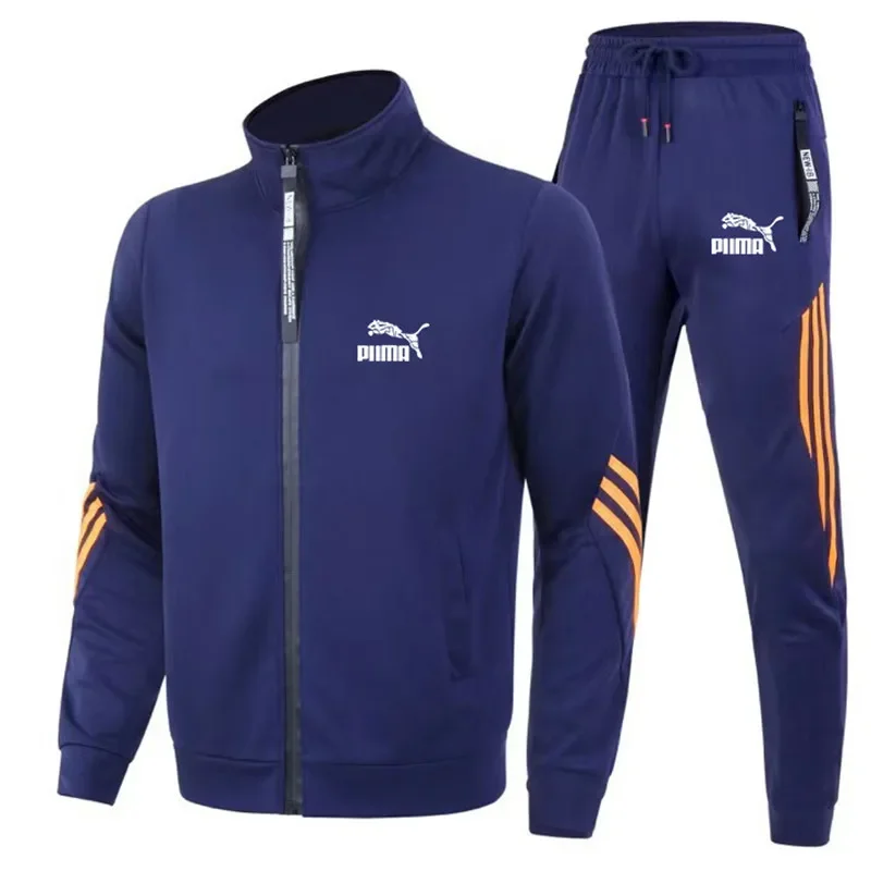 2024 Vest Opstaande Kraag Heren Trainingspak, Jeugdtrainingspak, Casual Slim-Fit Motorsport, Buitenlandse Handel, 2 Sets, Nieuw