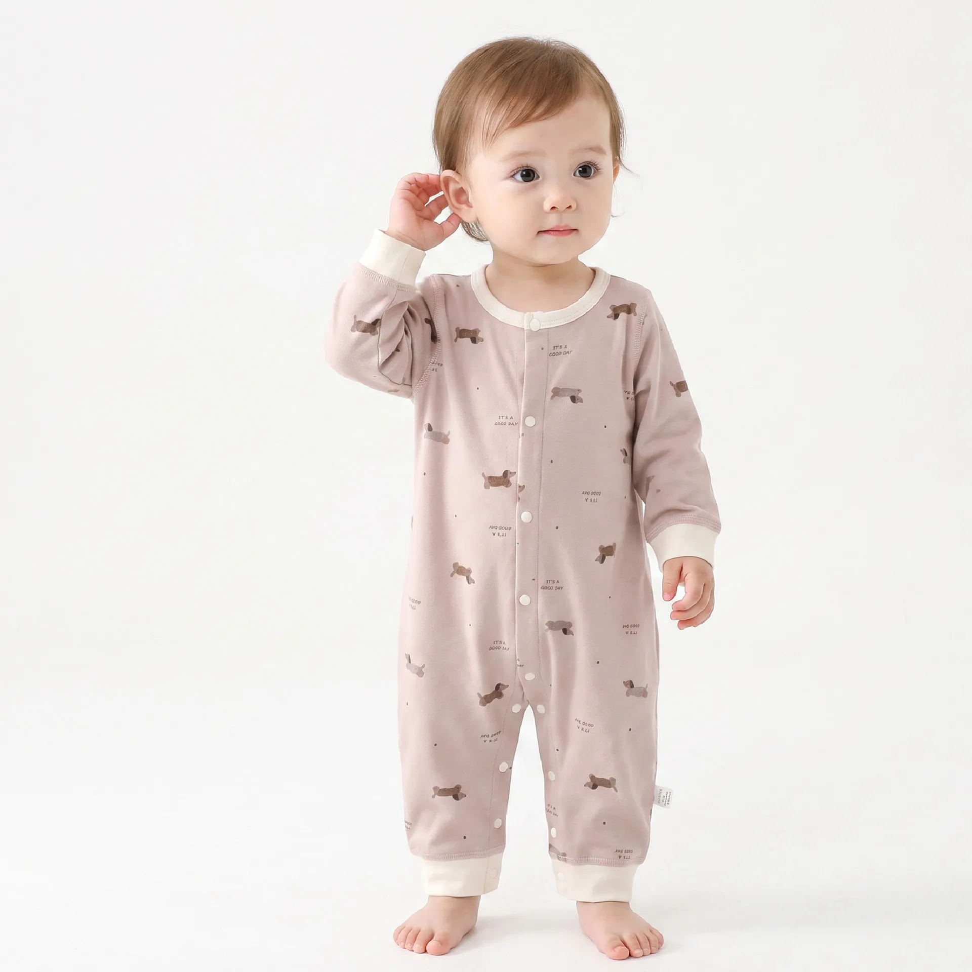 2026 New Autumn Baby Clothing Cartoon Pattern Pure Cotton High-quality Baby Jumpsuit 0-18 Months Newborn Baby Outdoor Wear