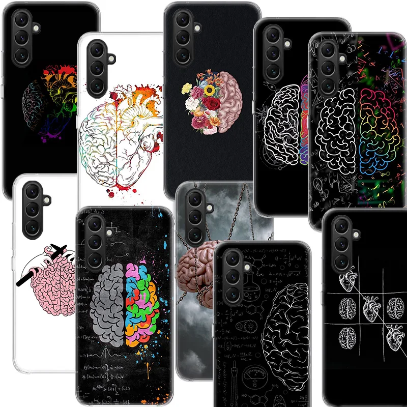 뇌 아트 전화 케이스 삼성 S25 울트라 S24 FE 갤럭시 A70 A50 A40 A30 A20S A20E M30S M32 M21 J8 J6 J4 M52 M51 A90 A80 A10S A10 Ca