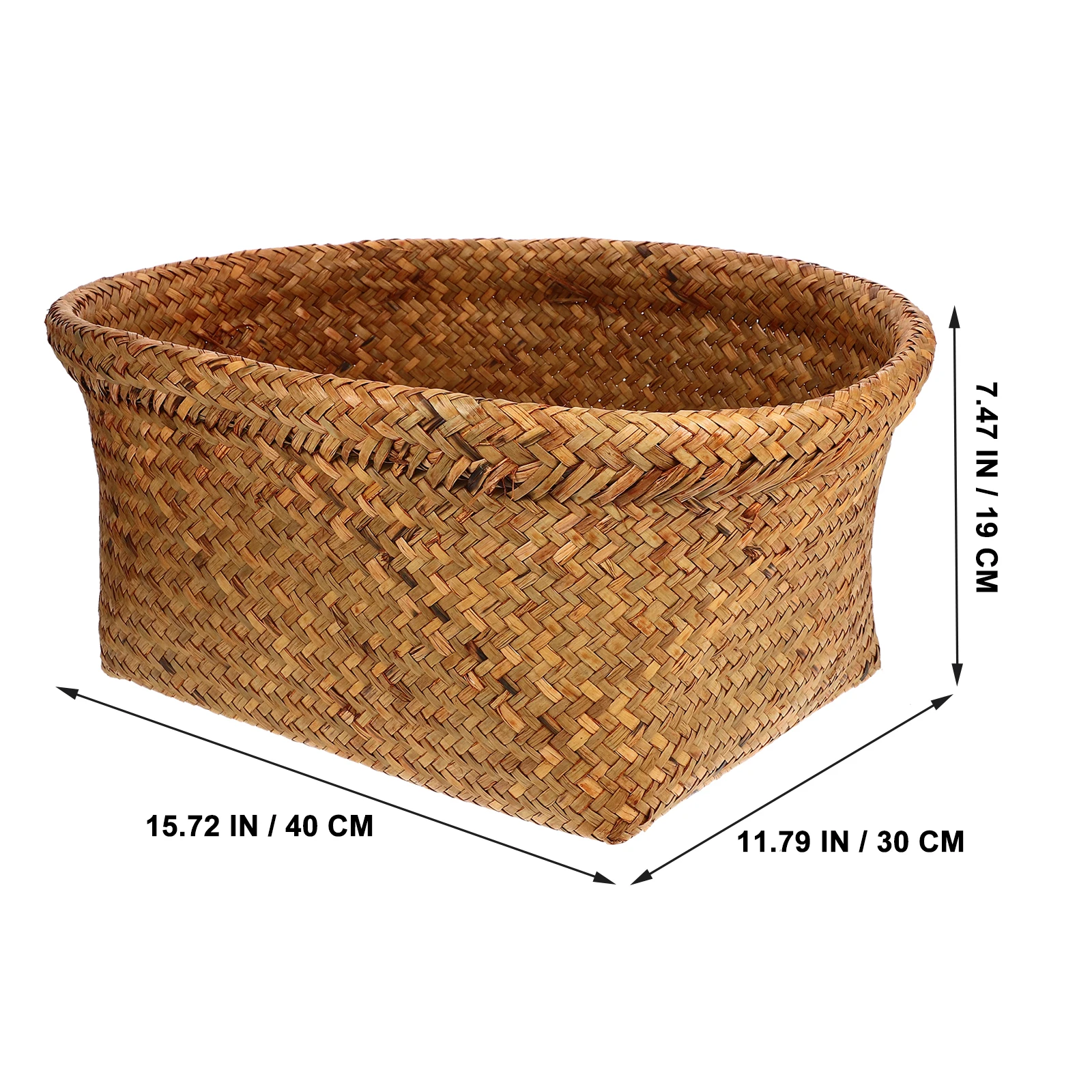 

1pc Oval Woven Storage Lightweight Laundry Hamper For Home Use Breathable Space-Saving Householdorganizing Basket Dirty Clothes
