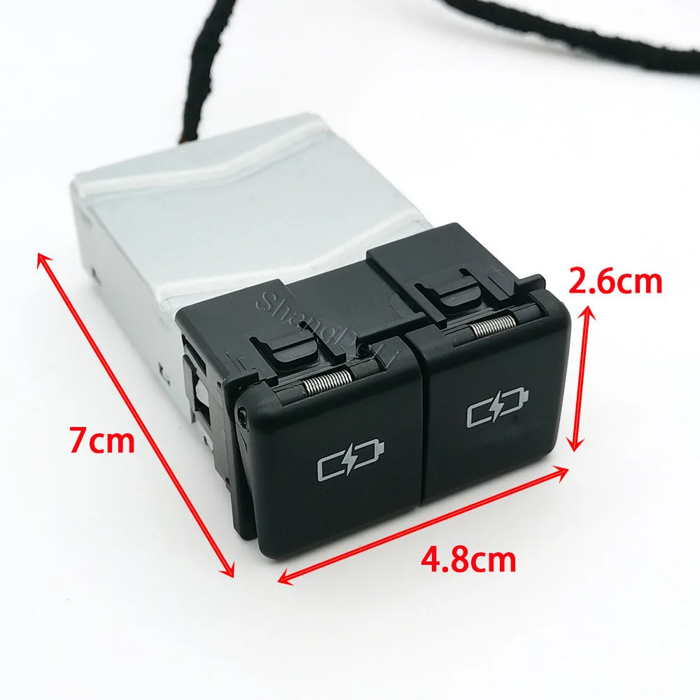 1PC Car Phone Charger Socket Dual QC3.0 USB Type C PD Charging Armrest Box Power Adapter For Toyota RAV4 Wildlander 2020-2024