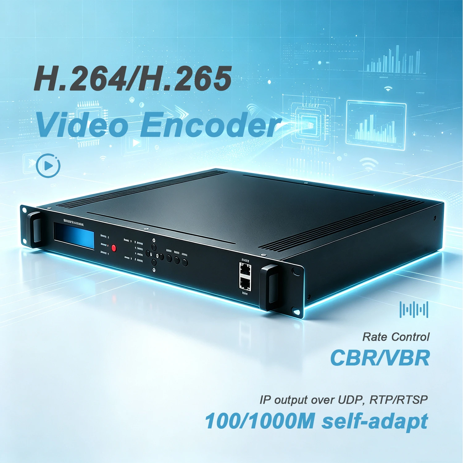 H.264/H.265 4K Video Encoder, 2/4 Signal Input & 1 ASI Remux Input, UDP RTP RTSP IP & ASI Output, OSD Logo QR Code Insertion